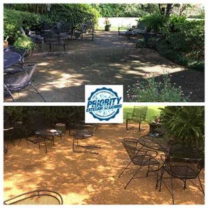Image: Before & After Jackson MS Patio Pressure Washing Service by Priority Exterior Cleaning, LLC.