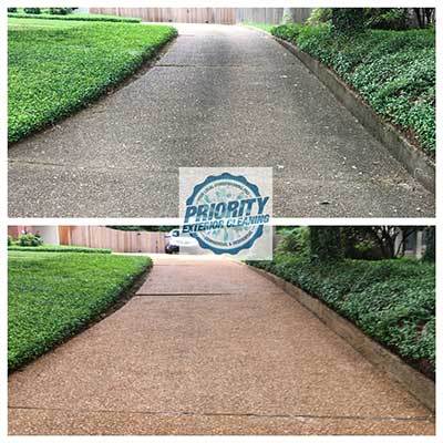 Madison MS Concrete Driveway Cleaning by Priority Exterior Cleaning, LLC. Residential Pressure Washing Division
