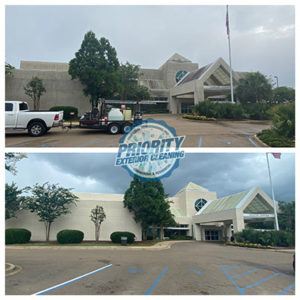 Commercial Pressure Washing Jackson MS - Before and After Commercial Pressure Washing - Priority Exterior Cleaning
