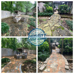 Jackson MS Residential Pressure Washing Service - Before and After Stone Walkway Pressure Washing by Priority Exterior Cleaning