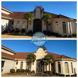 Roof Cleaning Brandon MS - Roof Soft Wash Before and After by Priority Exterior Celaning